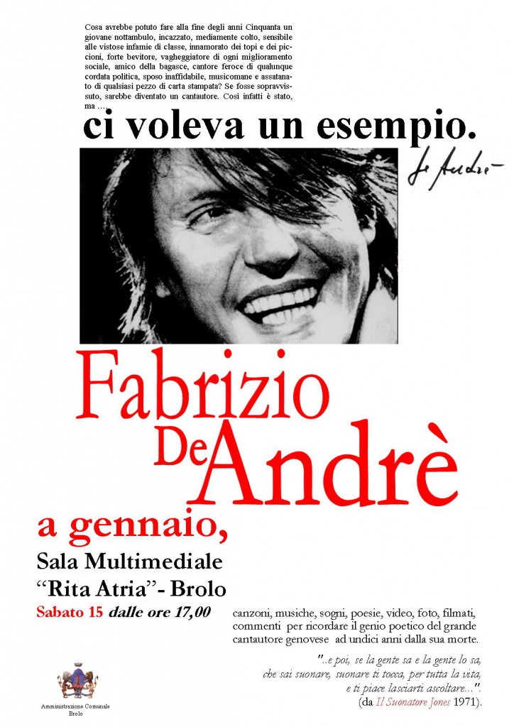 AGONIZZAZIONI – Quando un tempo a Brolo c’erano i Tributi a De Andrè