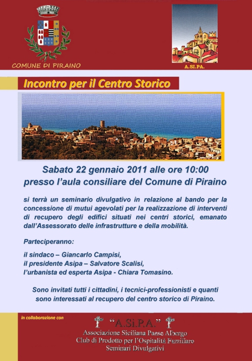 CENTRI STORICI – A Piraino un seminario.