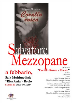 SALVATORE MEZZOPANE – Domani a Brolo presenta “Corallo Rosso”