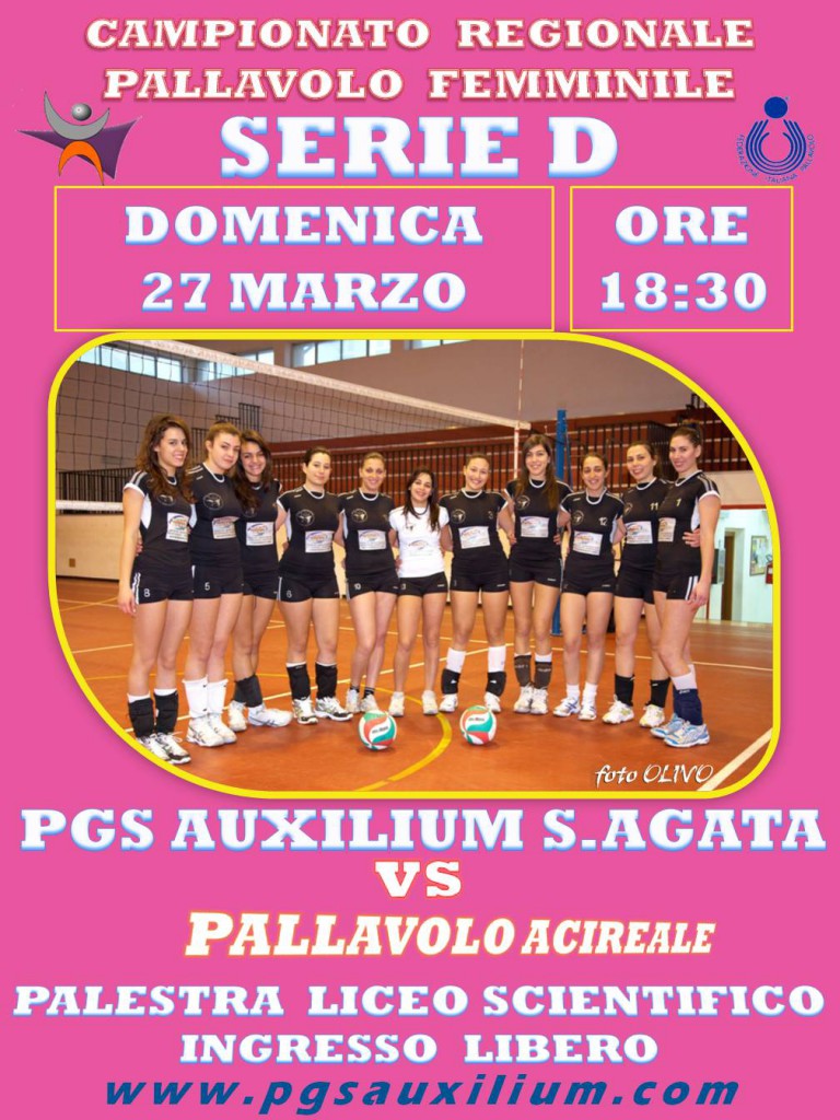 VOLLEY S. AGATA – PGS Auuxilium, arriva la capolista