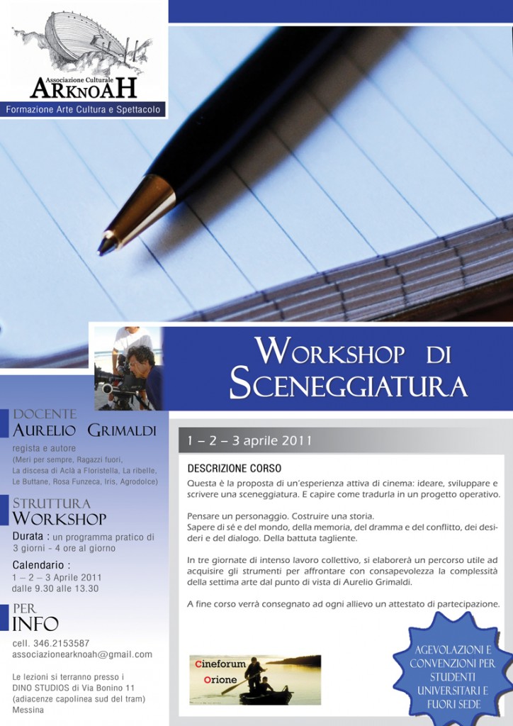 MESSINA – Associazione Arknoah, Workshop di Sceneggiatura