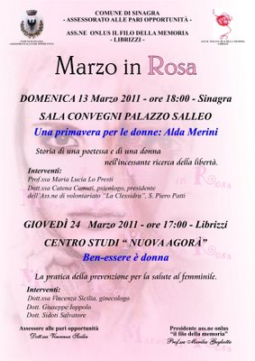 Un “Marzo in ROSA” , a Sinagra