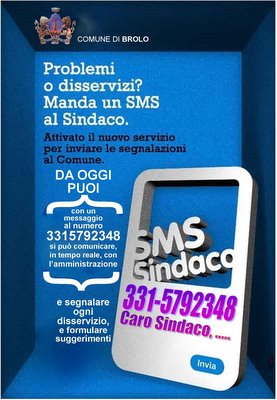 3315782348 – A Brolo un sms per segnalare problemi o disservizi.. in diretta con il Sindaco