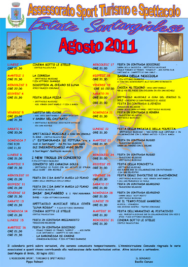 SANT’ANGELO DI BROLO – AL VIA IL CARTELLONE ESTIVO D’AGOSTO