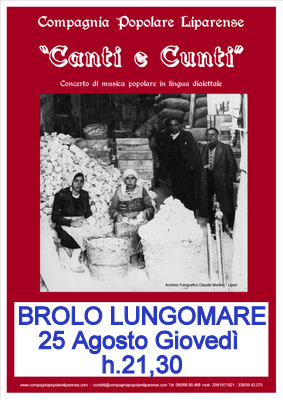 CANTI E CUNTI EOLIANI – Domani sera a Brolo