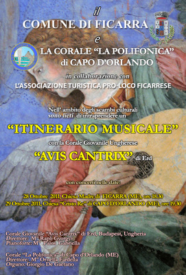 FICARRA E CAPO D’ORLANDO- Oggi e domani la corale “AVIS CANTRIX”