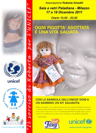 MILAZZO – Il sorriso di Roberta per l’UNICEF, Progetto Pigotta 2011