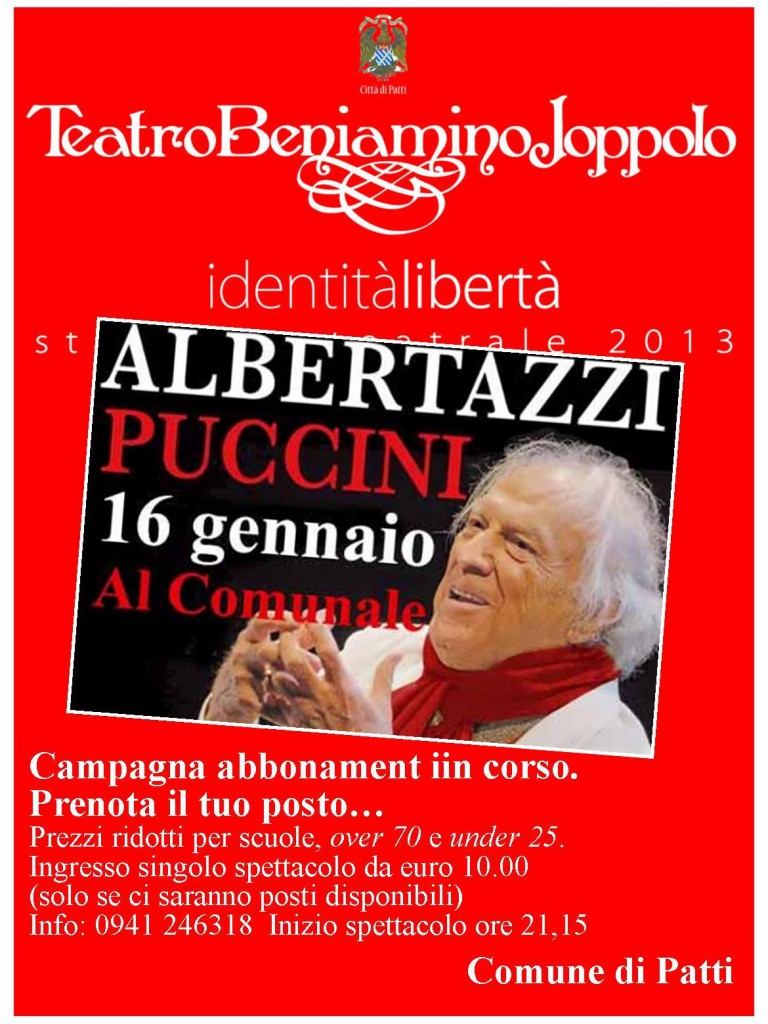 GIORGIO ALBERTAZZI – Il 16, al Teatro, a Patti