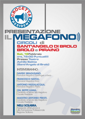 Politica a Sant’Angelo di Brolo, Piraino e Brolo. – Domani la presentazione dei circoli “il Megafono”