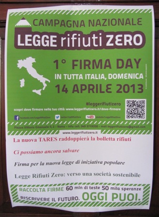 L.I.P. “Rifiuti Zero” – Raccogliamo le firme