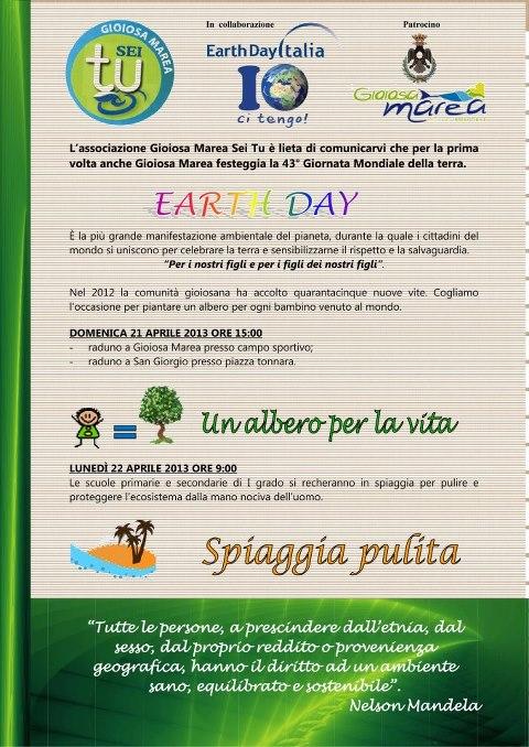 EARTH DAY – Domenica e Lunedì a Gioiosa Marea