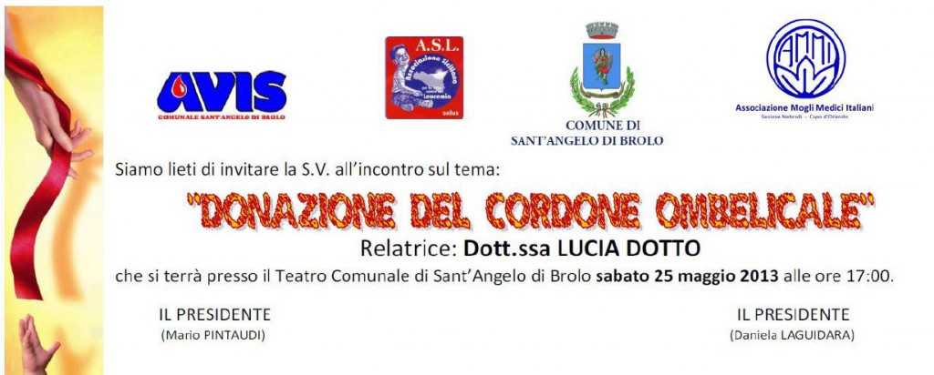 Sant’Angelo di Brolo –  “Donazione del cordone ombelicale”
