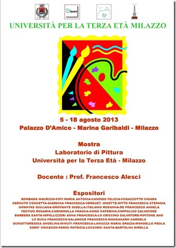 MILAZZO – Mostra di di pittura a Palazzo d’Amico
