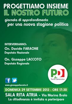 POLITICA – Laccoto e Faraone, – renziani – domenica a Brolo