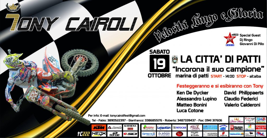 Tony Cairoli Fest – A Patti si festeggia il settimo “mondiale” di Tony