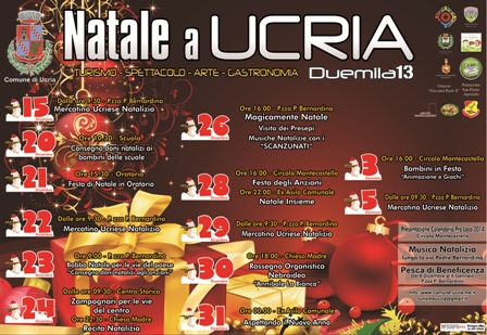 UCRIA –  Presentato il Cartellone delle manifestazioni natalizie, “Natale a Ucria”