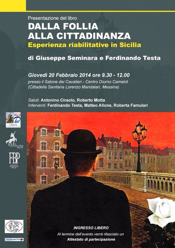 MESSINA – Presentazione del libro “Dalla Follia alla Cittadinanza: esperienze riabilitative in Sicilia”