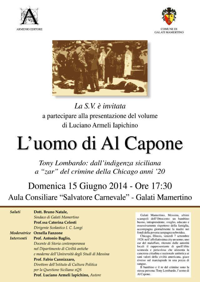 NOVITA’ EDITORIALI – L’uomo di Al Capone era di Galati Mamertino