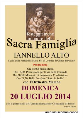 FESTE POPOLARI A BROLO – Domenica quella di Jannello Alto