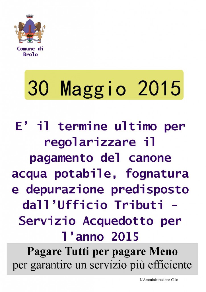 BROLO – “Pagare Tutti per pagare Meno”