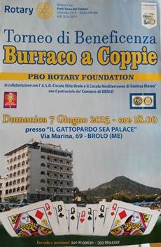 BURRACO – A Brolo, domenica, “Torneo di Beneficenza”