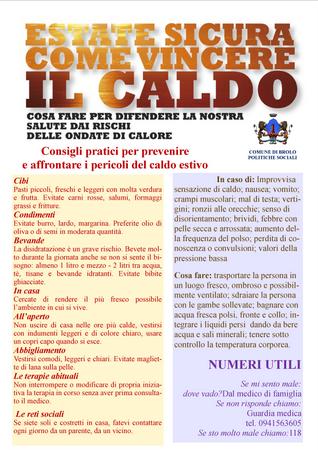 Emergenza Caldo – I “consigli” del Comune di Brolo