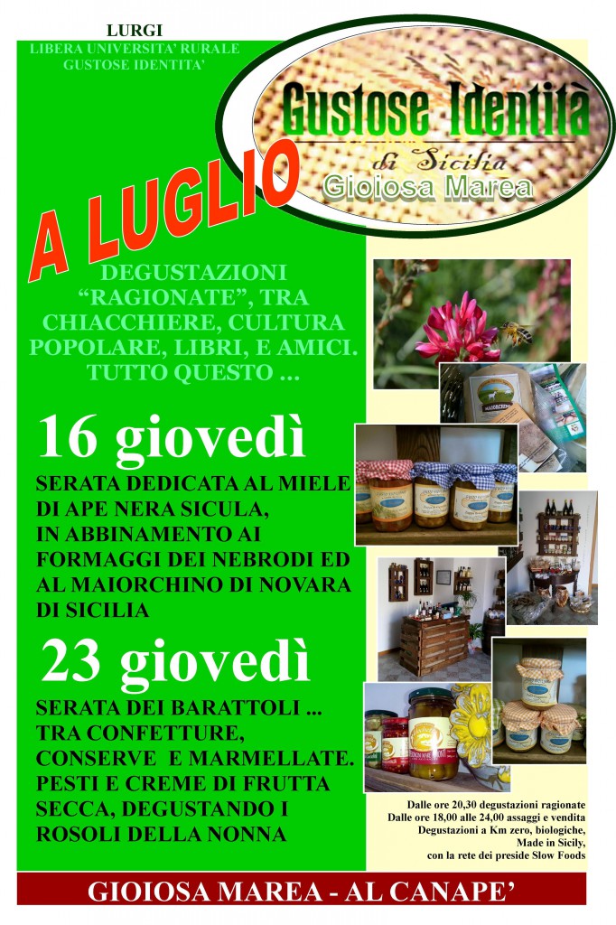 Gustose Identità a Gioiosa Marea – Gli appuntamenti, a luglio, nella bouvette del gusto siciliano