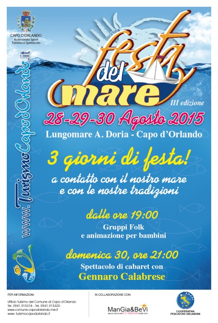 “Festa del Mare” – Nel week end a Capo d’Orlando
