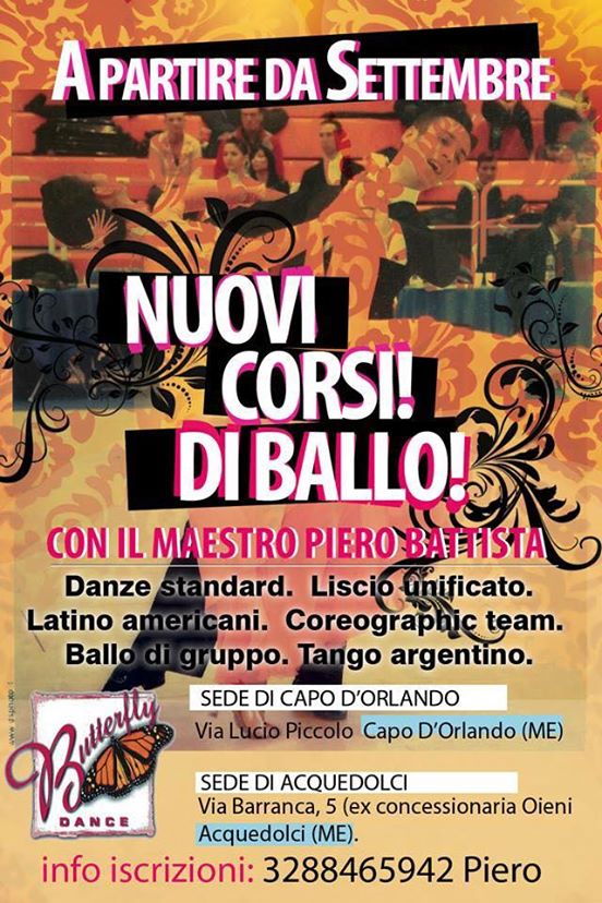CORSI DI BALLO – Provare “non costa nulla” con il Maestro Piero Battista, a Capo d’Orlando e Acquedolci