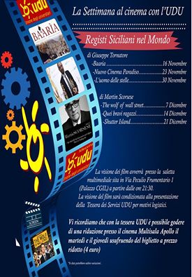 UDU & CINEMA – A Messina la Settimana al Cinema per gli Universitari tra Tornatore e Scorsese