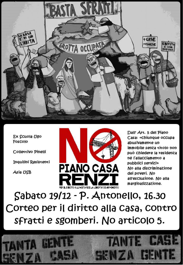 MESSINA – Corteo per il diritto all’abitare, sabato 19 Dicembre