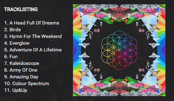 Musicando sotto l’Albero 5 – COLDPLAY: A HEAD FULL OF DREAMS