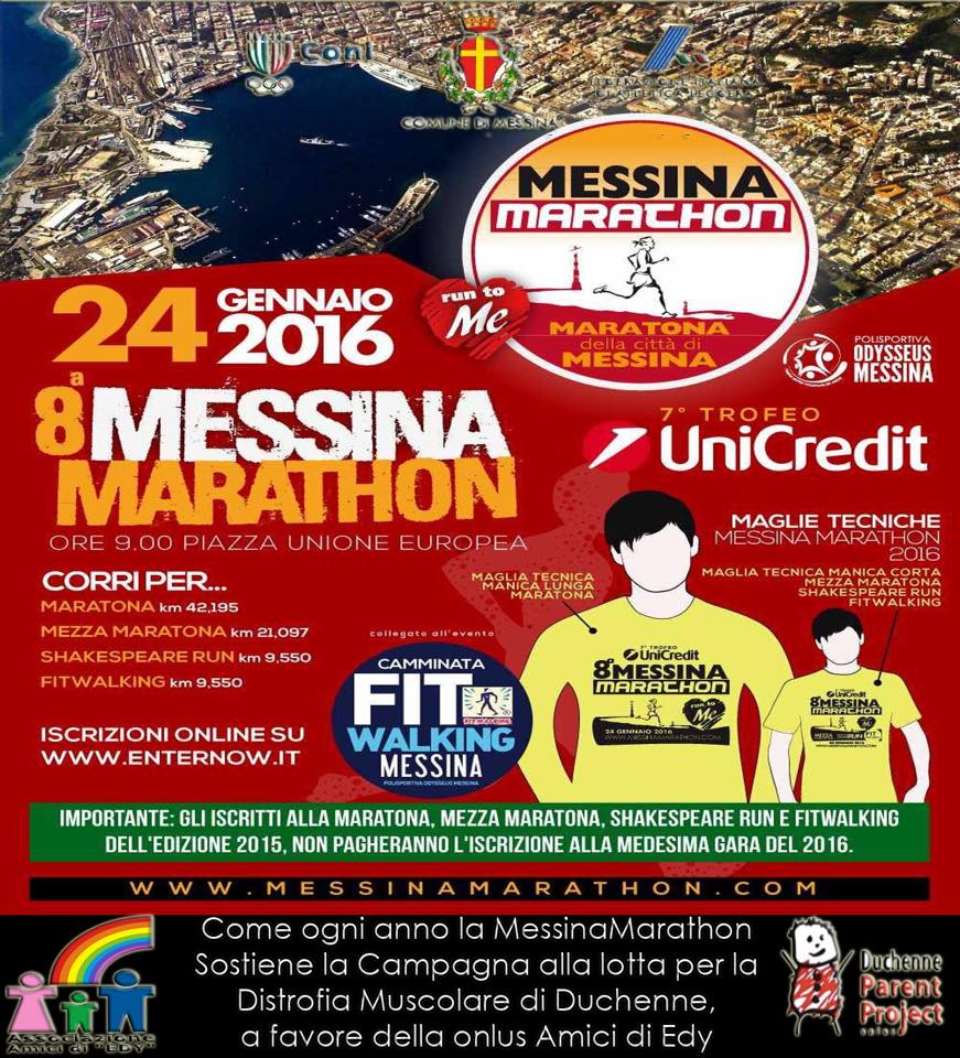 MESSINA – VIII edizione della Messina Marathon-Trofeo Unicredit