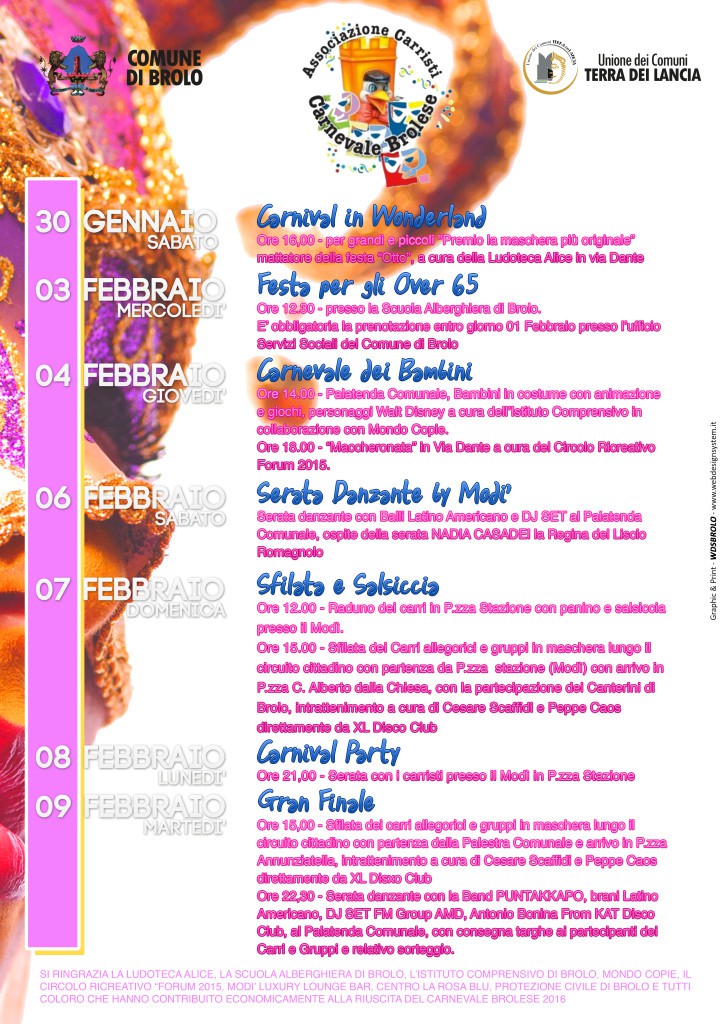 Carnevale Brolese – Ecco la locandina ufficiale