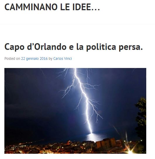 Carlos Vinci – Un nuovo blog a Capo d’Orlando perchè non sia solo “politica persa”
