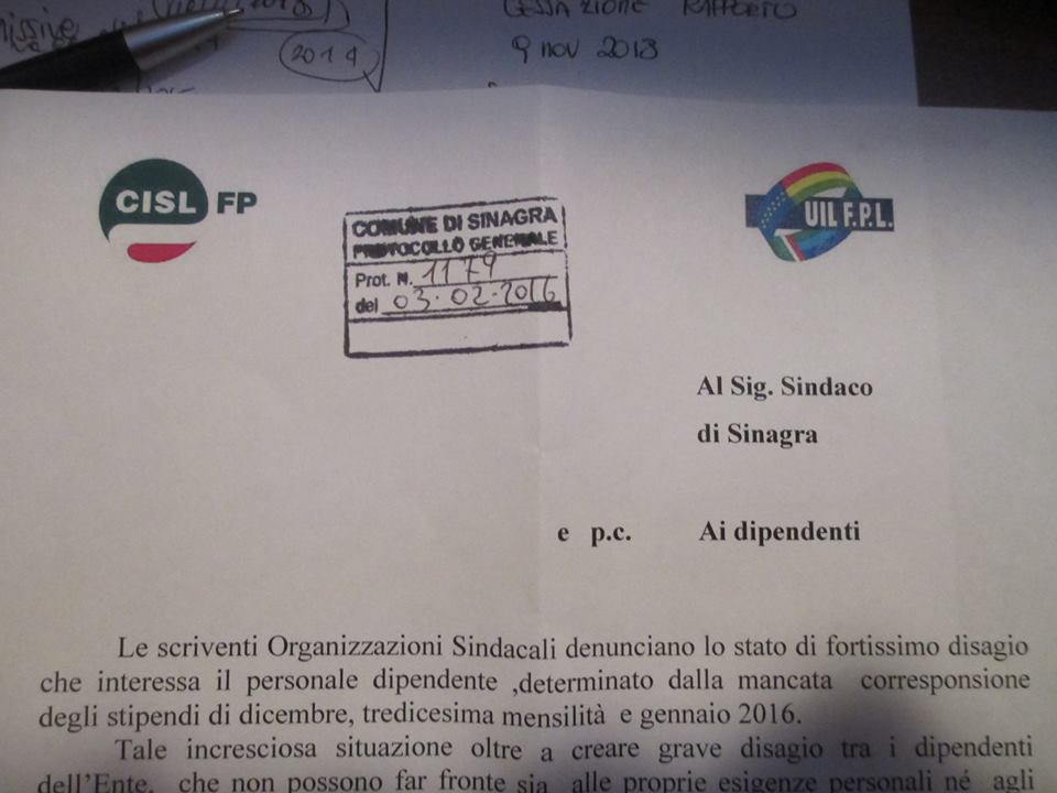 Sinagra – Anche Cisl e Uil chiedono lumi sugli stipendi dei dipendenti del comune