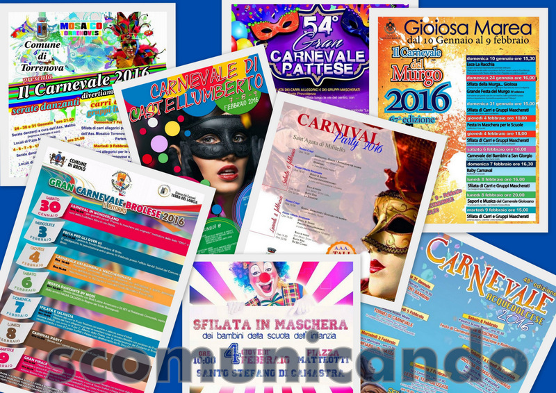 Carnevale in piazza – Quello che accadrà a Brolo, Patti, Sant’Angelo, Acquedolci, Torrenova, Capo d’Orlando, Gioiosa Marea, Castell’Umberto, Sant’Agata Militello e Santo Stefano di Camastra