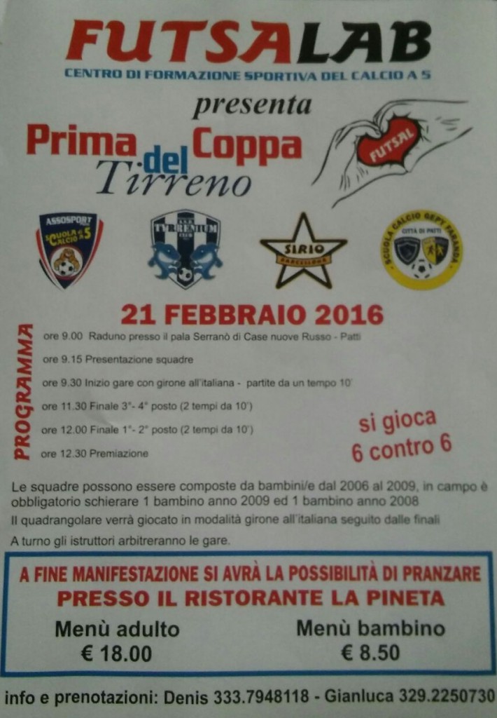 CALCIO A 5 – Patti, prima Coppa del Tirreno