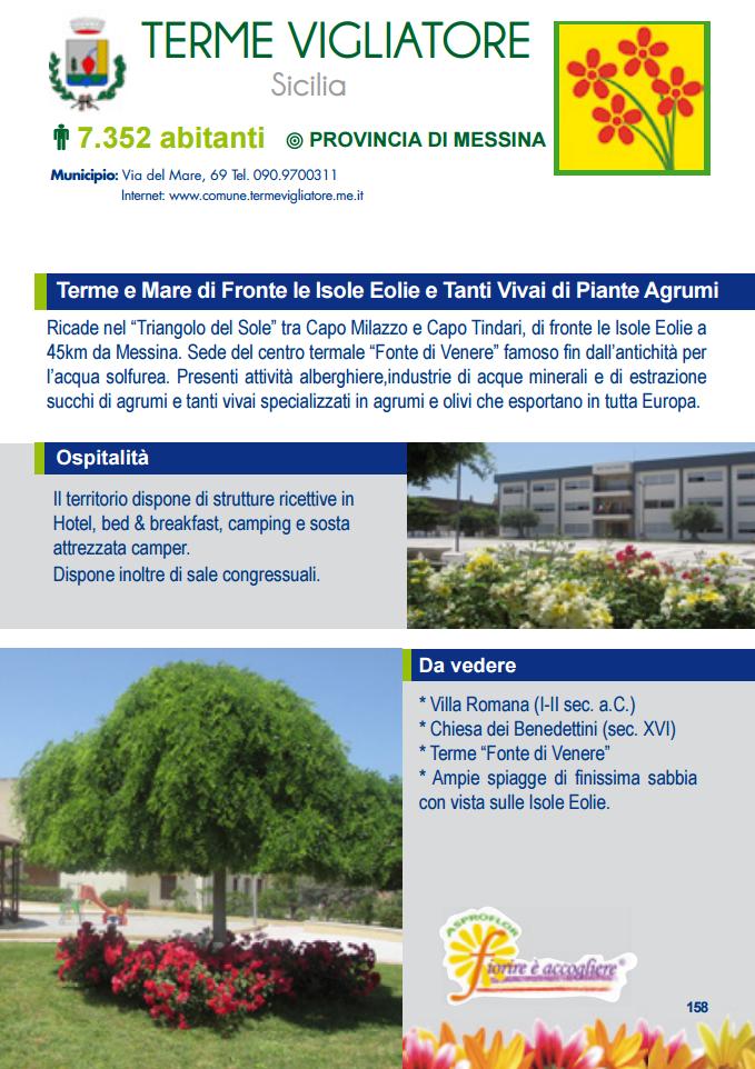 TERME VIGLIATORE – In edicola con i comuni fioriti