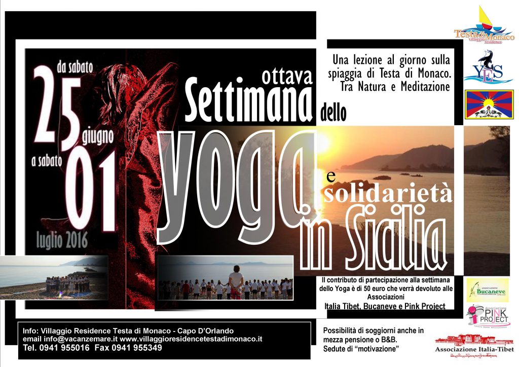SETTIMANA DELLO YOGA IN SICILIA – Si inizia, a Testa di Monaco, il 25 giugno