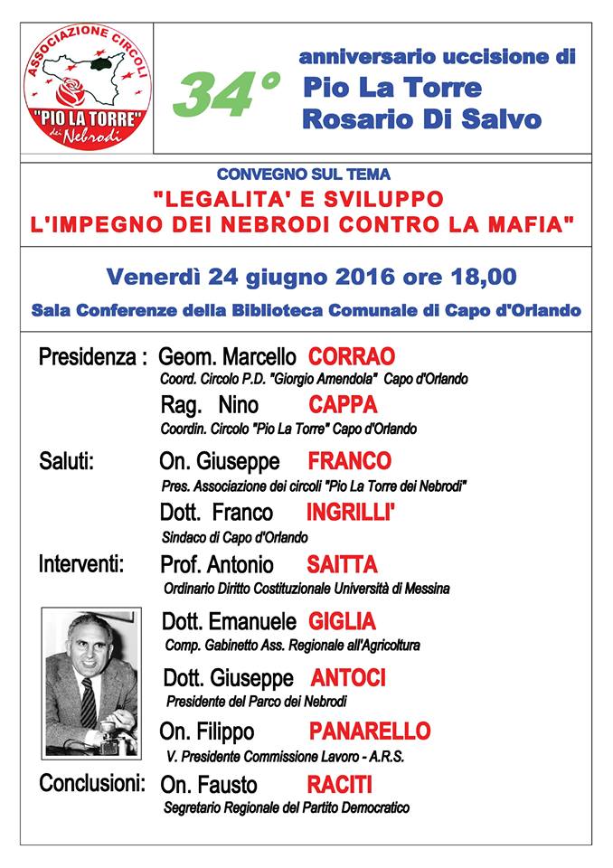 CAPO D’ORLANDO – Convegno “Legalità e Sviluppo, l’impegno dei Nebrodi contro la mafia”