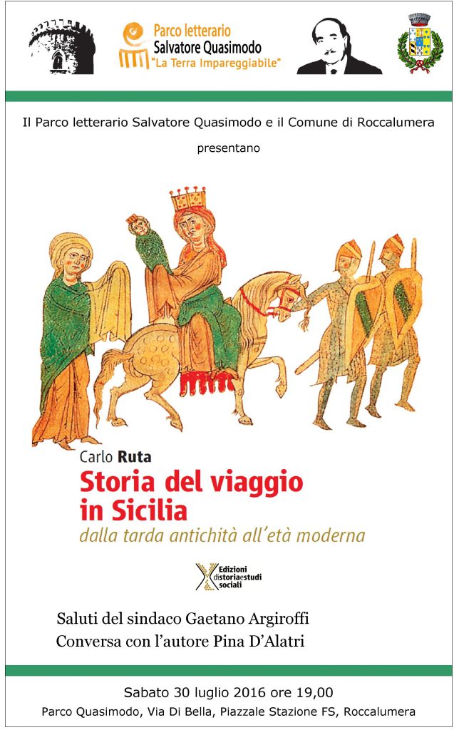 ROCCALUMERA – Il Parco letterario Quasimodo presenta Storia del viaggio in Sicilia di Carlo Ruta