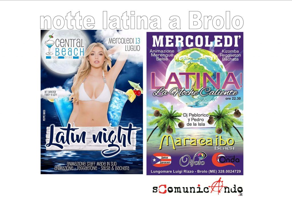 MERCOLEDI’ LATINO A BROLO – Gli appuntamenti al Maracaibo ed al Central Beach