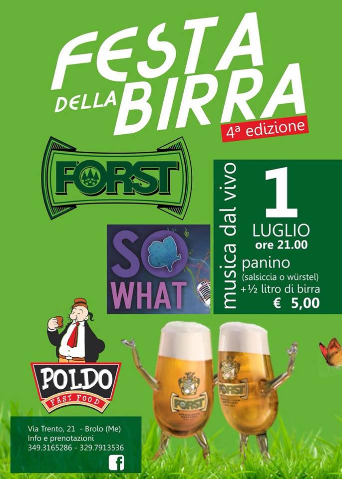 FESTA DELLA BIRRA – A Brolo, questa sera, quella organizzata da Poldo