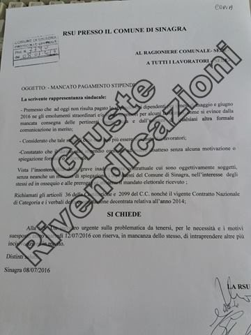 STIPENDI AI DIPENDENTI – A Sinagra i sindacati comunali parlano di grave inadempienza contrattuale