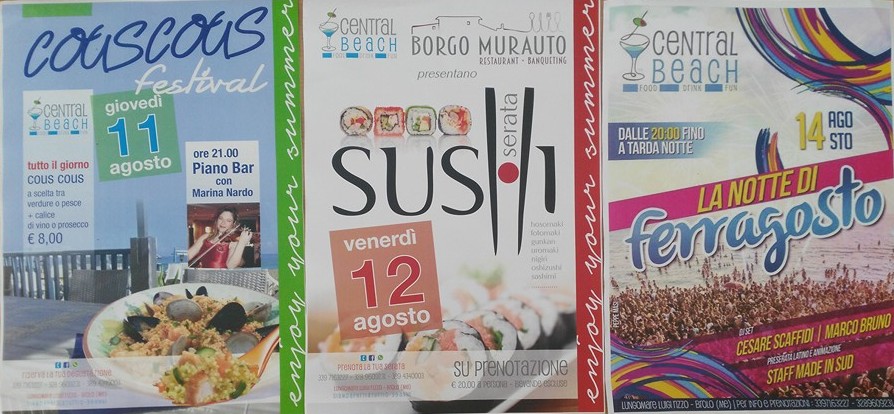 DALLA DISCO AL SUSHI – Tutto questo al Central Beach di Brolo da oggi a ferragosto