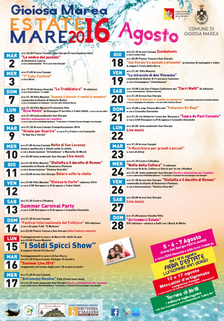 GIOIOSA MAREA – Teatro, musica, folklore e “I Soldi Spicci” nell’Estate Mare di Gioiosa Marea
