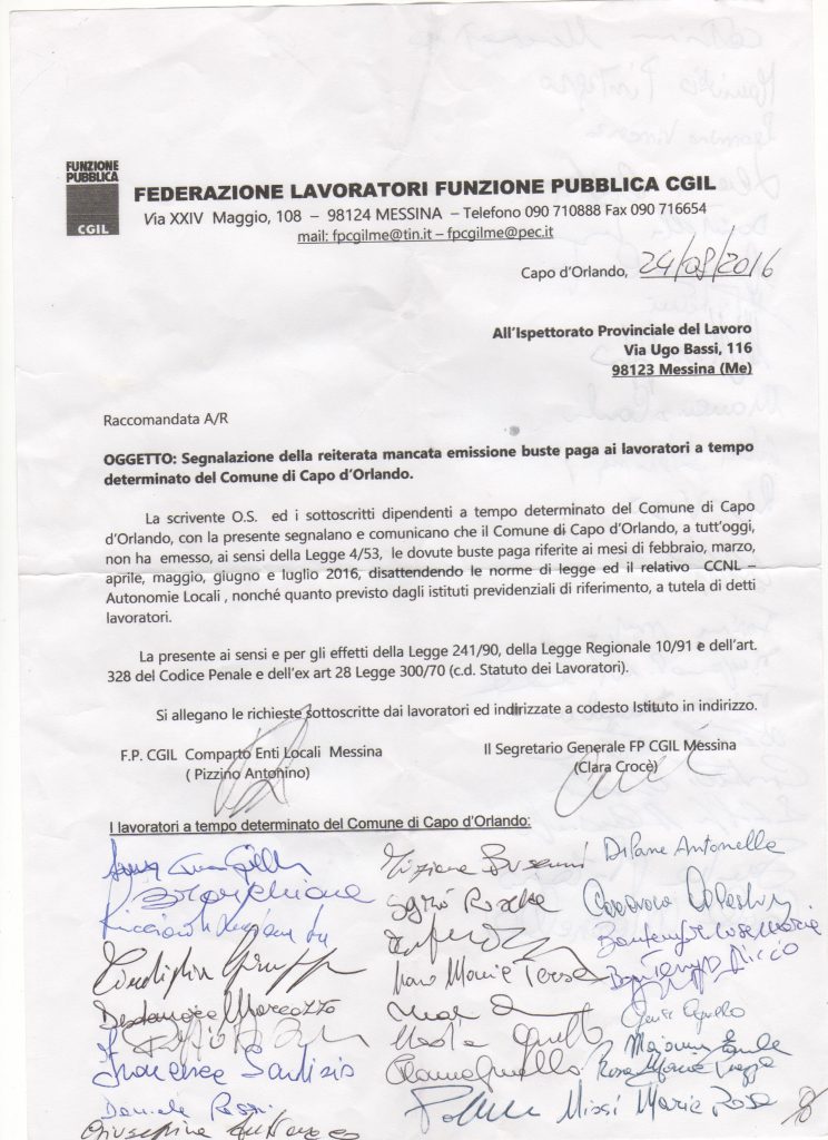 “PRECARI” ORLANDINI – Stipendi mancati. Quasi in 50 si rivolgono all’Ispettorato del Lavoro