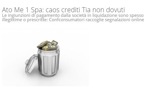 ATO ME 1 Spa – Caos crediti Tia non dovuti