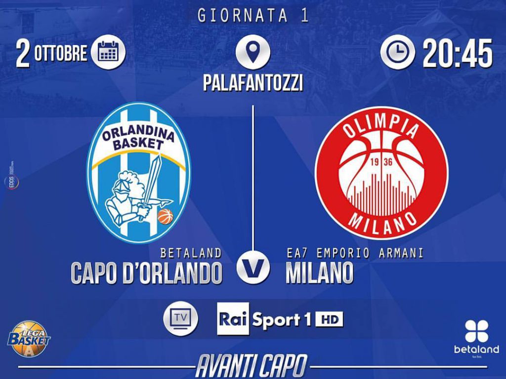 BETALAND – Aperta la vendita dei ticket per Orlandina-Milano
